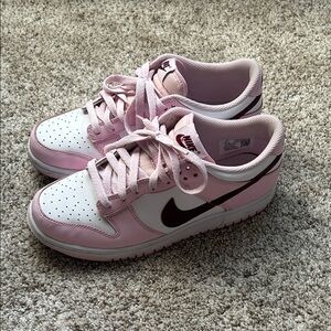 Nike Pink and White Low-Top Sneakers